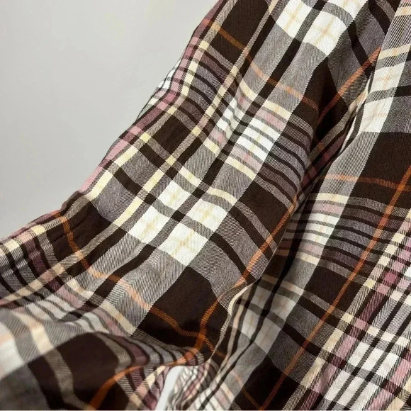 Plaid Ruffle Women's Top - Picture 3 of 11